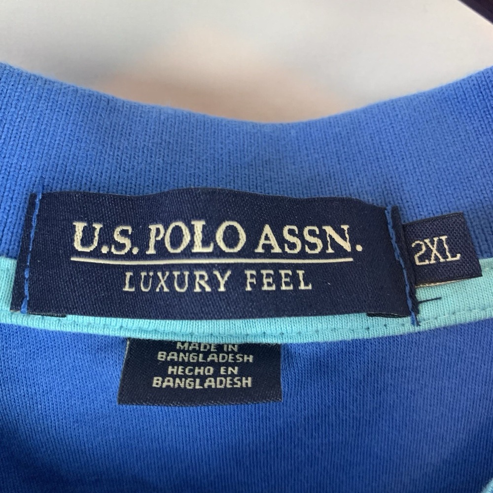 Blue U.S.‎ Polo Assn. Luxury Feel Mens Polo Shirt Size 2XL - Picture 6 of 13
